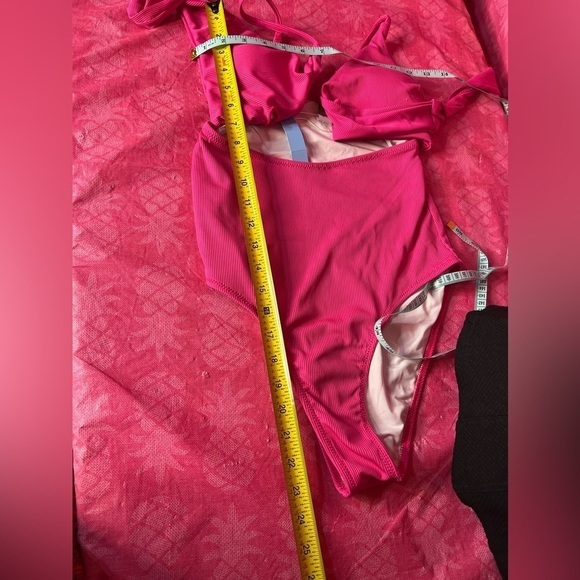 Hot Pink Peek-a-Boo Halter One Piece - Size S (NWT) - Picture 5 of 6